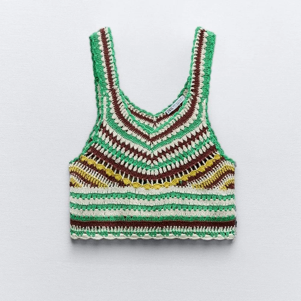 BLOGGER'S FAVE! Zara 2 Piece Co-Ord Crochet Pants And Crochet Top Set NWT